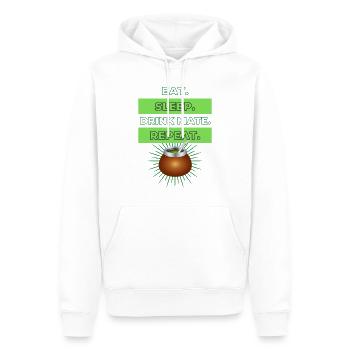 Mate Thé Amérique du Sud Brésil Argentine Love - Sweat à capuche Premium bio Homme - blanc - Devant - Nico (187cm)