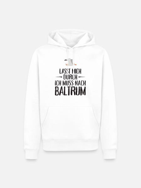 Lasst mich durch ich muss nach Baltrum Möwe - Männer Premium Bio Hoodie - Weiß