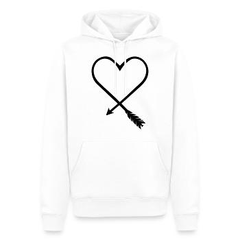 Herz Symbol Pfeil Linie - Männer Premium Bio Hoodie - Weiß - Vorne - Nico (187cm)