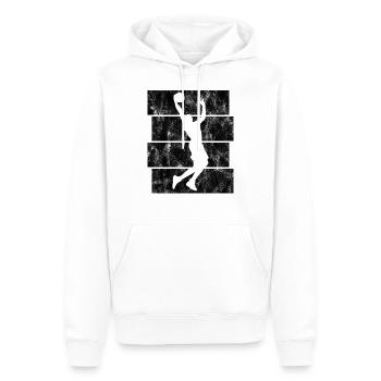 Basketteur basket-ball basket-ball - Sweat à capuche Premium bio Homme - blanc - Devant - Nico (187cm)