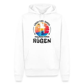 Lasst mich durch nach Rügen Möwe Sonne Strand - Männer Premium Bio Hoodie - Weiß - Vorne - Nico (187cm)