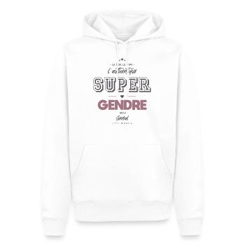 L authentique super gendre - Sweat à capuche Premium bio Homme - blanc - Devant - Nico (187cm)