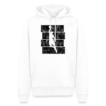 Basket-ball basket-ball basketteur rétro - Sweat à capuche Premium bio Homme - blanc - Devant - Nico (187cm)