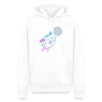 Bitcoin shirt to the Moon - Sweat à capuche Premium bio Homme - blanc - Devant - Nico (187cm)