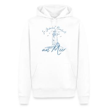 In Gedanken am Meer, Norddeutschland Leuchtturm - Männer Premium Bio Hoodie - Weiß - Vorne - Nico (187cm)