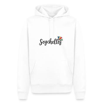 Seychelles avec drapeau noir - Sweat à capuche Premium bio Homme - blanc - Devant - Nico (187cm)