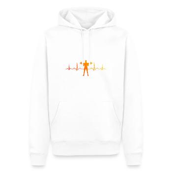 Krafttraining Damen Ausdauertraining Cardio - Männer Premium Bio Hoodie - Weiß - Vorne - Nico (187cm)