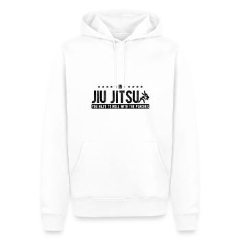 BJJ Jiu Jitsu - Männer Premium Bio Hoodie - Weiß - Vorne - Nico (187cm)