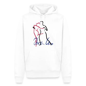 Tango-1 - Männer Premium Bio Hoodie - Weiß - Vorne - Nico (187cm)