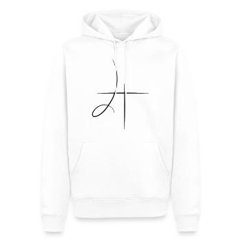 La terre - Sweat à capuche Premium bio Homme - blanc - Devant - Nico (187cm)
