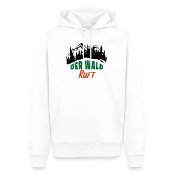 Der Wald ruft Förster Waldarbeit Natur Freizeit - Männer Premium Bio Hoodie - Weiß - Vorne - Nico (187cm)
