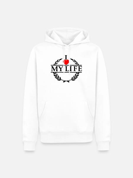 Elsker dit hjerte 020 - Herre Premium økologisk hoodie - hvid
