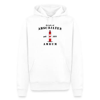 Phare sur Amrum, il suffit de s’éteindre - Sweat à capuche Premium bio Homme - blanc - Devant - Nico (187cm)