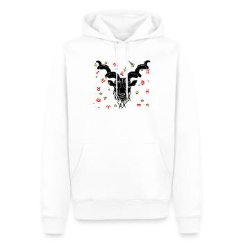 Signe du zodiaque signe étoile logo Capricorne - Sweat à capuche Premium bio Homme - blanc - Devant - Nico (187cm)