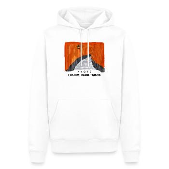 Kyoto, rote Torii, Fushimi Inari Taisha, Japan - Männer Premium Bio Hoodie - Weiß - Vorne - Nico (187cm)