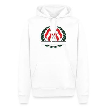 Drapeaux autrichienne couronne de laurier bannière - Sweat à capuche Premium bio Homme - blanc - Devant - Nico (187cm)