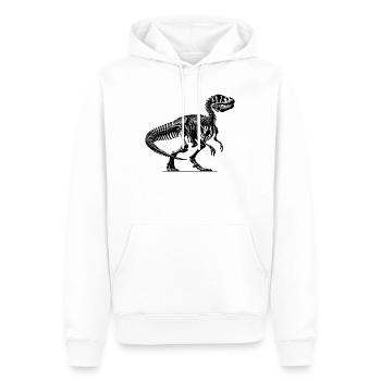 Schwarz-weißes Dinosaurierskeletts für Dino Fans - Männer Premium Bio Hoodie - Weiß - Vorne - Nico (187cm)