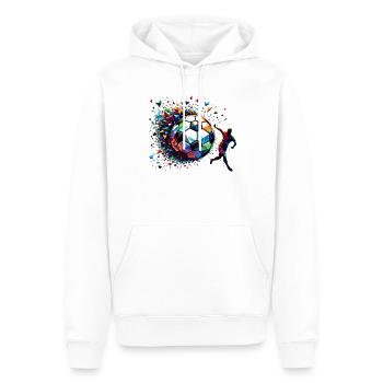 joueur de football dynamique jouant au football - Sweat à capuche Premium bio Homme - blanc - Devant - Nico (187cm)