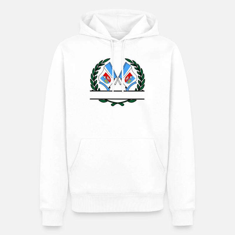 Drapeaux Subcarpathia couronne de laurier bannière - Sweat à capuche Premium bio Homme - blanc