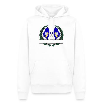 Flags Brussels Capital Region banner - Men’s Premium Organic Hoodie - white - Front - Nico (187cm)