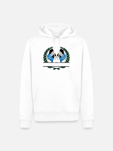 Fahnen Aargau Schweiz Lorbeerkranz Banner - Männer Premium Bio Hoodie - Weiß