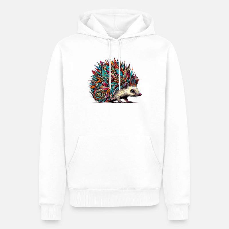 Hérisson - Sweat à capuche Premium bio Homme - blanc