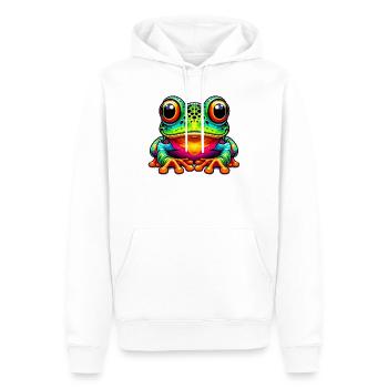 Grenouille - Sweat à capuche Premium bio Homme - blanc - Devant - Nico (187cm)