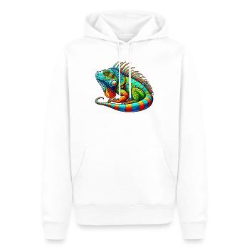 Iguane - Sweat à capuche Premium bio Homme - blanc - Devant - Nico (187cm)