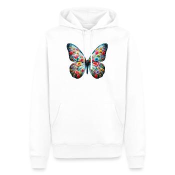 Schmetterling - Männer Premium Bio Hoodie - Weiß - Vorne - Nico (187cm)