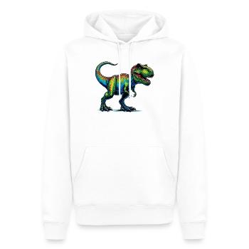 Dinosaur - Men’s Premium Organic Hoodie - white - Front - Nico (187cm)