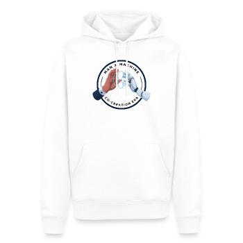 Haptic Bond: Human Robot Handshake - Men’s Premium Organic Hoodie - white - Front - Nico (187cm)