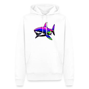 Requin - Sweat à capuche Premium bio Homme - blanc - Devant - Nico (187cm)