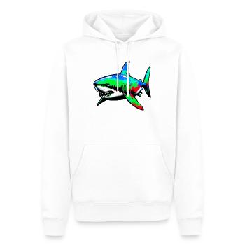 Requin - Sweat à capuche Premium bio Homme - blanc - Devant - Nico (187cm)