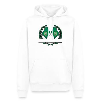Drapeaux USA Washington laurier couronne bannière - Sweat à capuche Premium bio Homme - blanc - Devant - Nico (187cm)