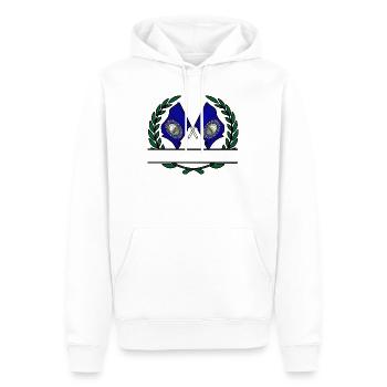 Drapeaux USA New Hampshire couronne de laurier bannière - Sweat à capuche Premium bio Homme - blanc - Devant - Nico (187cm)