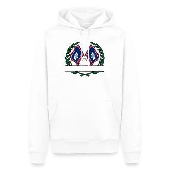 Drapeaux USA Wyoming laurier couronne bannière - Sweat à capuche Premium bio Homme - blanc - Devant - Nico (187cm)