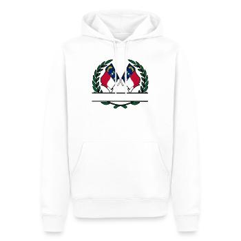 Drapeaux USA Caroline du Nord laurier couronne bannière - Sweat à capuche Premium bio Homme - blanc - Devant - Nico (187cm)