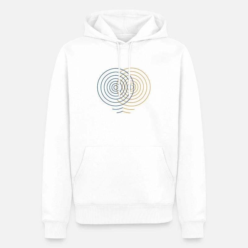Concentric Interference – Physik Design - Männer Premium Bio Hoodie - Weiß
