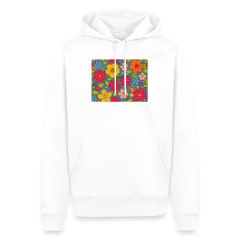 Floral pattern in boho design - Men’s Premium Organic Hoodie - white - Front - Nico (187cm)