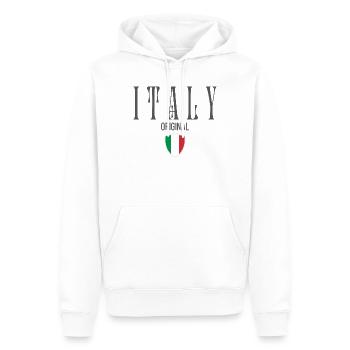 Originaire d’Italie, né en Italie - Sweat à capuche Premium bio Homme - blanc - Devant - Nico (187cm)