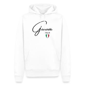 Design élégant Gênes, Gênes Italie - Sweat à capuche Premium bio Homme - blanc - Devant - Nico (187cm)