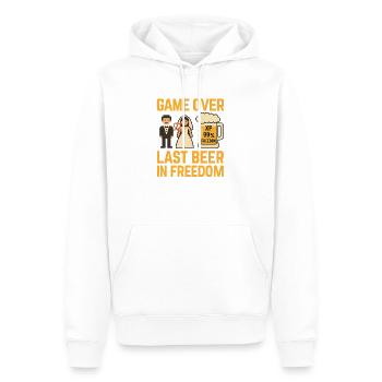 Fin du jeu : Dernière bière dans la liberté - Sweat à capuche Premium bio Homme - blanc - Devant - Nico (187cm)