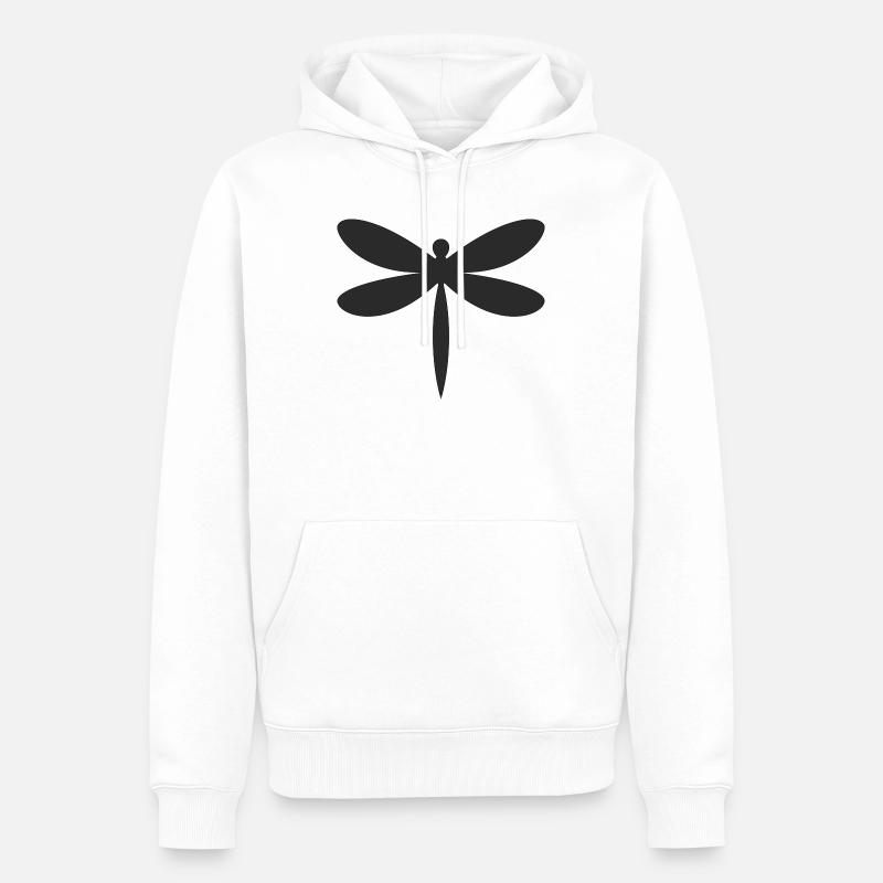 Silhouette de la Libellule - Sweat à capuche Premium bio Homme - blanc