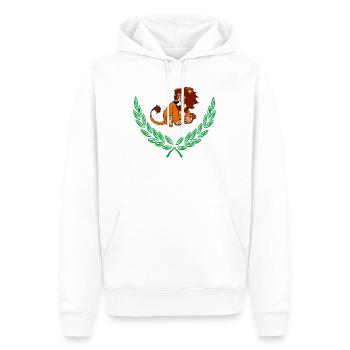 Couronne Lion en laurier vert – Félicitations - Sweat à capuche Premium bio Homme - blanc - Devant - Nico (187cm)