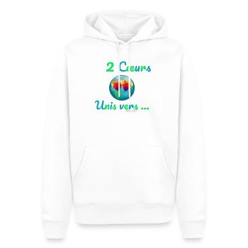 2 Cœurs Unis vers… - Sweat à capuche Premium bio Homme - blanc - Devant - Nico (187cm)