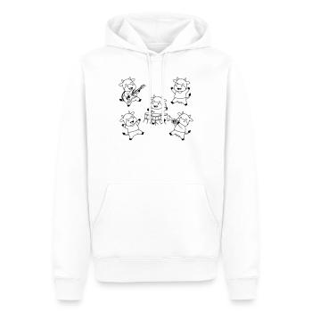 Comique de fête musicale du groupe de vaches mignonnes - Sweat à capuche Premium bio Homme - blanc - Devant - Nico (187cm)