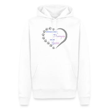 Gassi statt Therapie Herzdesign - Männer Premium Bio Hoodie - Weiß - Vorne - Nico (187cm)