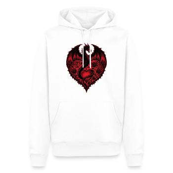 Herz Romantischer Drachenliebhaber Rosen Liebe - Männer Premium Bio Hoodie - Weiß - Vorne - Nico (187cm)