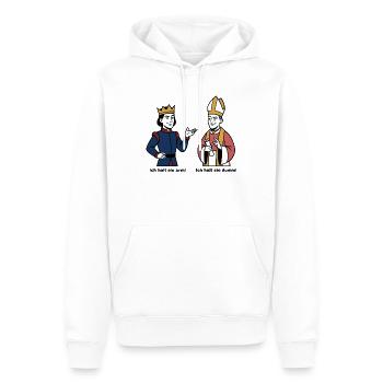 König und Bischof Cartoon - Männer Premium Bio Hoodie - Weiß - Vorne - Nico (187cm)