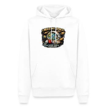J’ai besoin de mon espace de plus d’un point de vue - Chemise - Sweat à capuche Premium bio Homme - blanc - Devant - Nico (187cm)